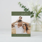 Frohe Weihnachtsfamilie Foto, modern und gemütlich Postkarte (Stehend Vorderseite)