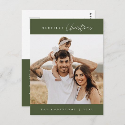 Frohe Weihnachtsfamilie Foto, modern und gemütlich Postkarte (Vorne/Hinten)