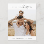 Frohe Weihnachtsfamilie Foto, modern und gemütlich Postkarte (Vorderseite)