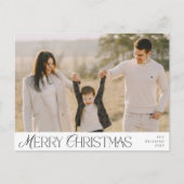 Frohe Weihnachtsfamilie Foto, moderne Eleganz Postkarte (Vorderseite)