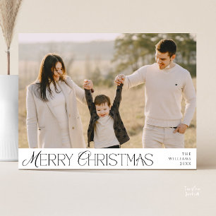 Frohe Weihnachtsfamilie Foto, moderne Eleganz Postkarte