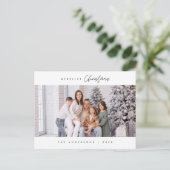 Frohe Weihnachtsfamilie Foto, Moderne gemütlich Ni Postkarte (Stehend Vorderseite)