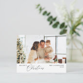 Frohe Weihnachtsfamilie Foto, Moderne Romantik Postkarte (Stehend Vorderseite)