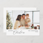 Frohe Weihnachtsfamilie Foto, Moderne Romantik Postkarte (Vorne/Hinten)