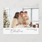 Frohe Weihnachtsfamilie Foto, Moderne Romantik Postkarte (Vorderseite)