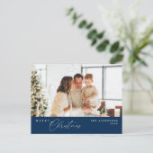 Frohe Weihnachtsfamilie Foto, Moderne Romantik Postkarte (Stehend Vorderseite)