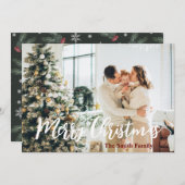 Frohe Weihnachtsfamilie Foto Moderne Urlaubskarte Einladung (Vorne/Hinten)