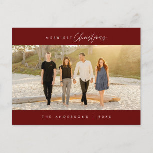 Frohe Weihnachtsfamilie Foto, Modernes Minimalisti Postkarte