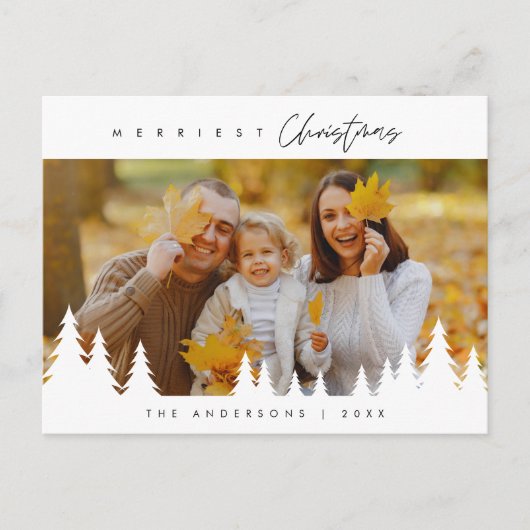 Frohe Weihnachtsfamilie Foto, Modernes Minimalisti Postkarte (Vorderseite)
