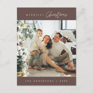 Frohe Weihnachtsfamilie Foto, Modernes Minimalisti Postkarte