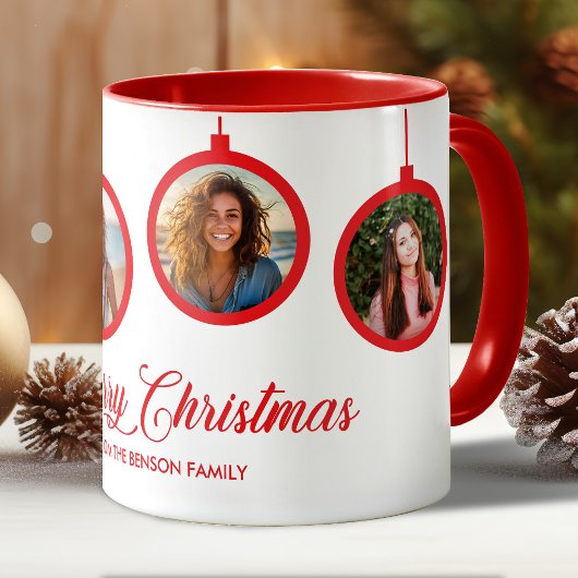 Frohe Weihnachtsfamilie Foto Name Personalisiert Tasse