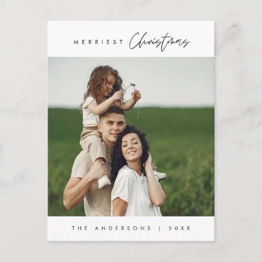 Frohe Weihnachtsfamilie Foto, Natur im Freien Postkarte (Vorderseite)