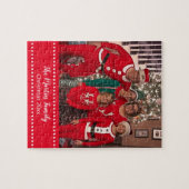 Frohe Weihnachtsfamilie Foto Personalisiert Puzzle (Horizontal)