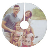 Frohe Weihnachtsfamilie Foto Polyester Weihnachtsbaumdecke (Vorderseite)