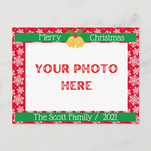 Frohe Weihnachtsfamilie Foto Postkarte (Vorderseite)