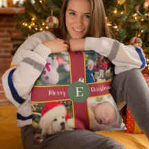 Frohe Weihnachtsfamilie Foto Red Green Monogram