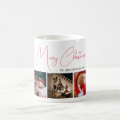 Frohe Weihnachtsfamilie Foto rot dekorative Text Kaffeetasse (Mittel)