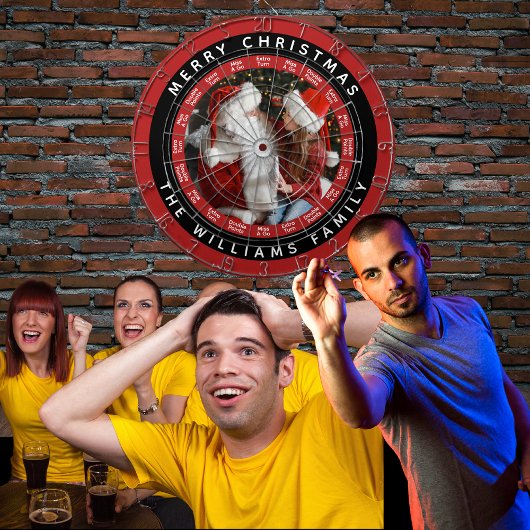 Frohe Weihnachtsfamilie Foto | Rot und Schwarz Dartscheibe