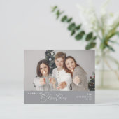 Frohe Weihnachtsfamilie Foto, Saison Gruß Postkarte (Stehend Vorderseite)