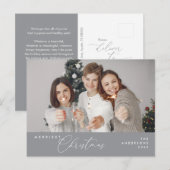 Frohe Weihnachtsfamilie Foto, Saison Gruß Postkarte (Vorne/Hinten)