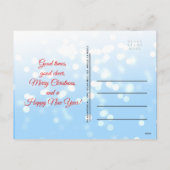 Frohe Weihnachtsfamilie Foto Schneeflocken Sterne Feiertagspostkarte (Rückseite)