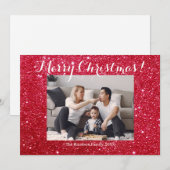 Frohe Weihnachtsfamilie Foto Simple Feiertagskarte (Vorne/Hinten)