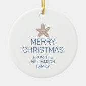Frohe Weihnachtsfamilie Foto Starfish Keramik Ornament (Vorne)
