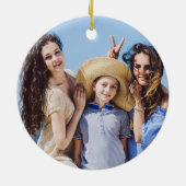 Frohe Weihnachtsfamilie Foto Starfish Keramik Ornament (Hinten)