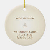 Frohe Weihnachtsfamilie Keramik Ornament (Hinten)