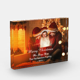 Frohe Weihnachtsfamilie Liebe Custom Fotoblock