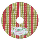 Frohe Weihnachtsfamilie Name Elegantes Muster Polyester Weihnachtsbaumdecke (Vorderseite)