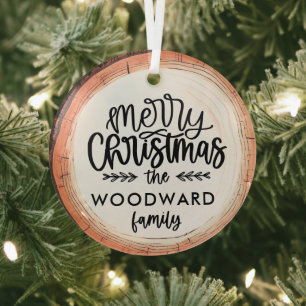 Frohe Weihnachtsfamilie Name Keepake Tree Ornament Aus Glas