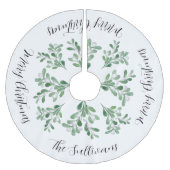 Frohe Weihnachtsfamilie Name Mistletoe Polyester Weihnachtsbaumdecke (Vorderseite)