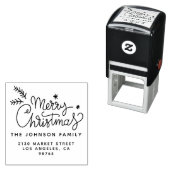 Frohe Weihnachtsfamilie Name Rücksendeadresse Permastempel (Beispiel)