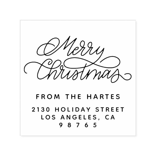 Frohe Weihnachtsfamilie Name Rücksendeadresse Selb Permastempel (Design)