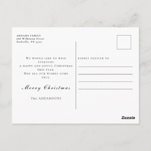 Frohe Weihnachtsfamilie Name Tree wünscht Postkart Postkarte (Rückseite)