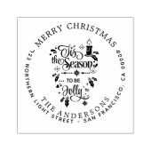 Frohe Weihnachtsfamilie Rücksendeadresse Calligrap Gummistempel (Prägung)