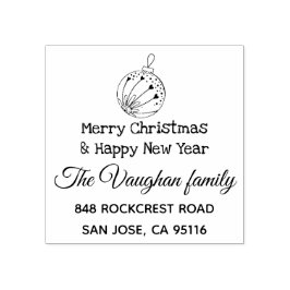 Frohe Weihnachtsfamilie Rücksendeadresse Gummistempel