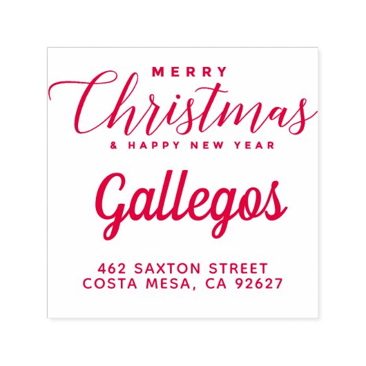 Frohe Weihnachtsfamilie Rücksendeadresse Permastempel (Design)