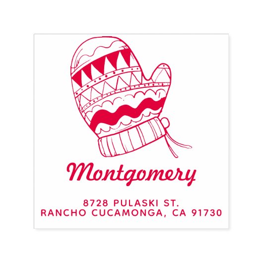 Frohe Weihnachtsfamilie Rücksendeadresse Permastempel (Design)