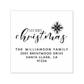 Frohe Weihnachtsfamilie Selbstfarbige Briefmarke Permastempel (Design)