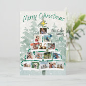 Frohe Weihnachtsfamilie Tree Feiertagskarte (Stehend Vorderseite)