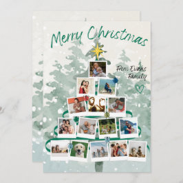 Frohe Weihnachtsfamilie Tree Feiertagskarte