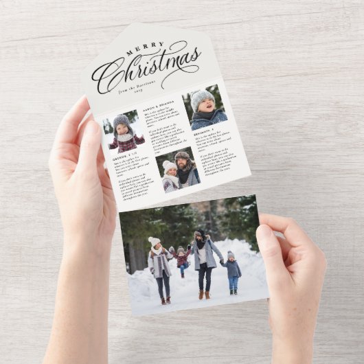 Frohe Weihnachtsfamilie Update einzigartige Urlaub All In One Einladung (Abreißen)