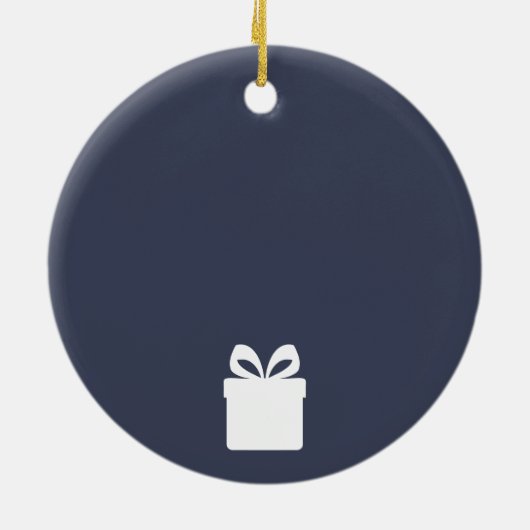 Frohe Weihnachtsfamilie Weihnachten Keramik Ornament (Hinten)