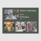 Frohe Weihnachtsfamilien Foto Collage Magnetkarte (Vorderseite)