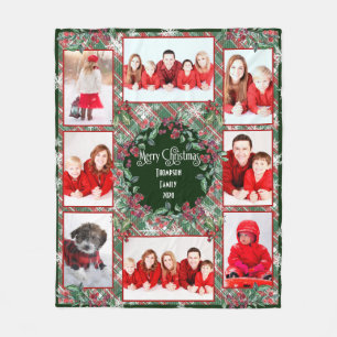 Frohe Weihnachtsfamilien Foto Collage Template  Fleecedecke