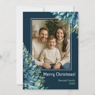 Frohe Weihnachtsfamilien Foto Urlaubskarte Einladung