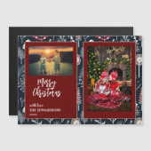 Frohe Weihnachtsfamilien Fotos Magnetkarte (Vorne/Hinten)