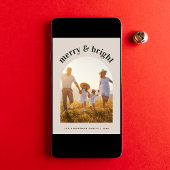 Frohe Weihnachtsfamilienartiges Foto Feiertagskarte